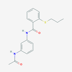 molecular formula C18H20N2O2S B4650109 N-[3-(acetylamino)phenyl]-2-(propylsulfanyl)benzamide 