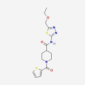 molecular formula C16H20N4O3S2 B4650159 N-[5-(ethoxymethyl)-1,3,4-thiadiazol-2-yl]-1-(thiophene-2-carbonyl)piperidine-4-carboxamide 