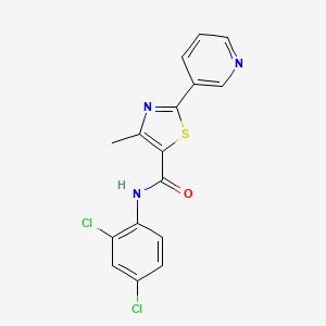 molecular formula C16H11Cl2N3OS B4650172 N-(2,4-dichlorophenyl)-4-methyl-2-pyridin-3-yl-1,3-thiazole-5-carboxamide 