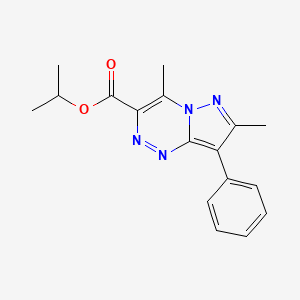 molecular formula C17H18N4O2 B4650243 Methylethyl 4,7-dimethyl-8-phenylpyrazolo[5,1-c]1,2,4-triazine-3-carboxylate 
