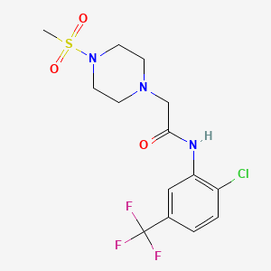 molecular formula C14H17ClF3N3O3S B4650290 N-[2-CHLORO-5-(TRIFLUOROMETHYL)PHENYL]-2-(4-METHANESULFONYLPIPERAZIN-1-YL)ACETAMIDE 