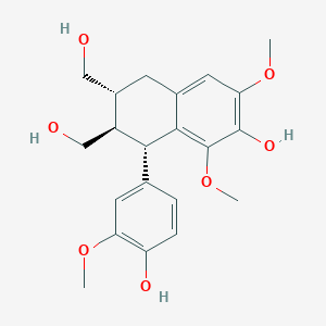 molecular formula C21H26O7 B046503 (+)-8-甲氧基异松脂酚 CAS No. 136082-41-2
