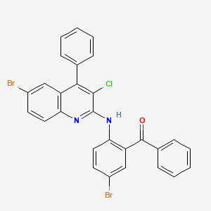 molecular formula C28H17Br2ClN2O B4650398 [5-Bromo-2-[(6-bromo-3-chloro-4-phenylquinolin-2-yl)amino]phenyl]-phenylmethanone 