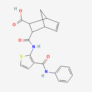 molecular formula C20H18N2O4S B4650405 3-{[3-(Phenylcarbamoyl)thiophen-2-yl]carbamoyl}bicyclo[2.2.1]hept-5-ene-2-carboxylic acid 