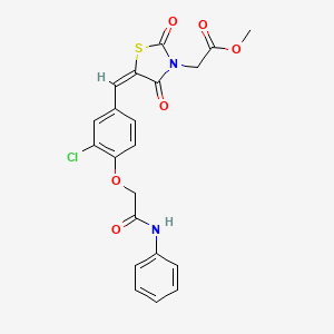 molecular formula C21H17ClN2O6S B4650424 methyl [(5E)-5-{3-chloro-4-[2-oxo-2-(phenylamino)ethoxy]benzylidene}-2,4-dioxo-1,3-thiazolidin-3-yl]acetate 