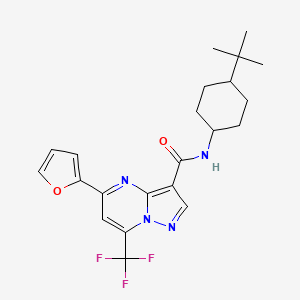 molecular formula C22H25F3N4O2 B4650646 N-[4-(TERT-BUTYL)CYCLOHEXYL]-5-(2-FURYL)-7-(TRIFLUOROMETHYL)PYRAZOLO[1,5-A]PYRIMIDINE-3-CARBOXAMIDE 