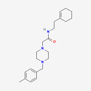 molecular formula C22H33N3O B4650790 N-[2-(CYCLOHEX-1-EN-1-YL)ETHYL]-2-{4-[(4-METHYLPHENYL)METHYL]PIPERAZIN-1-YL}ACETAMIDE 