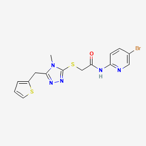 molecular formula C15H14BrN5OS2 B4650877 N-(5-BROMO-2-PYRIDINYL)-2-{[4-METHYL-5-(2-THIENYLMETHYL)-4H-1,2,4-TRIAZOL-3-YL]SULFANYL}ACETAMIDE 