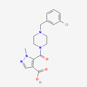 molecular formula C17H19ClN4O3 B4650891 5-{[4-(3-CHLOROBENZYL)PIPERAZINO]CARBONYL}-1-METHYL-1H-PYRAZOLE-4-CARBOXYLIC ACID 