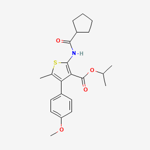 molecular formula C22H27NO4S B4651114 PROPAN-2-YL 2-CYCLOPENTANEAMIDO-4-(4-METHOXYPHENYL)-5-METHYLTHIOPHENE-3-CARBOXYLATE 
