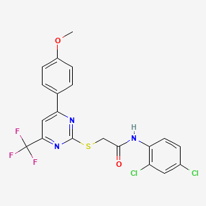 molecular formula C20H14Cl2F3N3O2S B4651196 N-(2,4-dichlorophenyl)-2-[4-(4-methoxyphenyl)-6-(trifluoromethyl)pyrimidin-2-yl]sulfanylacetamide 