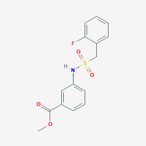 molecular formula C15H14FNO4S B4651298 METHYL 3-[(2-FLUOROPHENYL)METHANESULFONAMIDO]BENZOATE 