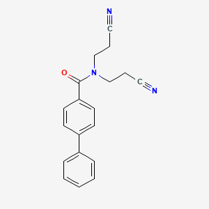 molecular formula C19H17N3O B4651492 N,N-bis(2-cyanoethyl)biphenyl-4-carboxamide 