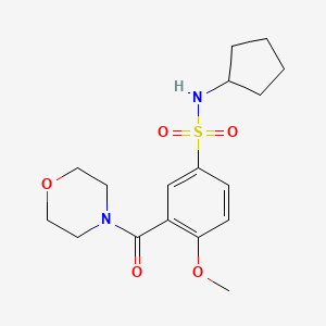 molecular formula C17H24N2O5S B4651511 N-cyclopentyl-4-methoxy-3-(morpholin-4-ylcarbonyl)benzenesulfonamide 