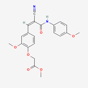 molecular formula C21H20N2O6 B4651542 methyl (4-{2-cyano-3-[(4-methoxyphenyl)amino]-3-oxo-1-propen-1-yl}-2-methoxyphenoxy)acetate 