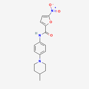 molecular formula C17H19N3O4 B4651579 N-[4-(4-methylpiperidin-1-yl)phenyl]-5-nitrofuran-2-carboxamide 
