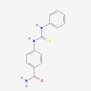 molecular formula C14H13N3OS B465165 4-[(Anilinocarbonothioyl)amino]benzamide CAS No. 5801-93-4