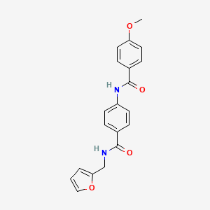 molecular formula C20H18N2O4 B4651777 N-(furan-2-ylmethyl)-4-[(4-methoxybenzoyl)amino]benzamide 