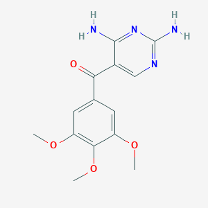 molecular formula C14H16N4O4 B046518 5-(3,4,5-三甲氧基苯甲酰基)-2,4-嘧啶二胺 CAS No. 30806-86-1