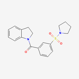 molecular formula C19H20N2O3S B4651894 Indolinyl 3-(pyrrolidinylsulfonyl)phenyl ketone 