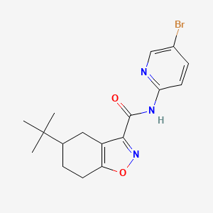 molecular formula C17H20BrN3O2 B4651928 N~3~-(5-BROMO-2-PYRIDYL)-5-(TERT-BUTYL)-4,5,6,7-TETRAHYDRO-1,2-BENZISOXAZOLE-3-CARBOXAMIDE 