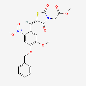 molecular formula C21H18N2O8S B4651952 methyl {(5E)-5-[4-(benzyloxy)-5-methoxy-2-nitrobenzylidene]-2,4-dioxo-1,3-thiazolidin-3-yl}acetate 