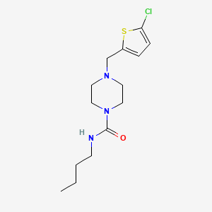 molecular formula C14H22ClN3OS B4652041 N-butyl-4-[(5-chlorothiophen-2-yl)methyl]piperazine-1-carboxamide 
