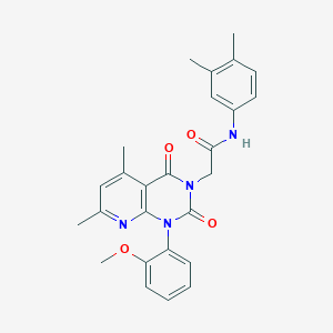 molecular formula C26H26N4O4 B4652234 N-(3,4-DIMETHYLPHENYL)-2-[1-(2-METHOXYPHENYL)-5,7-DIMETHYL-2,4-DIOXO-1H,2H,3H,4H-PYRIDO[2,3-D]PYRIMIDIN-3-YL]ACETAMIDE 
