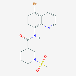 molecular formula C16H18BrN3O3S B4652291 N~3~-(5-BROMO-8-QUINOLYL)-1-(METHYLSULFONYL)-3-PIPERIDINECARBOXAMIDE 