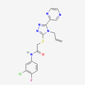 molecular formula C17H14ClFN6OS B4652472 N-(3-chloro-4-fluorophenyl)-2-[(4-prop-2-enyl-5-pyrazin-2-yl-1,2,4-triazol-3-yl)sulfanyl]acetamide 