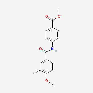 molecular formula C17H17NO4 B4652547 Methyl 4-{[(4-methoxy-3-methylphenyl)carbonyl]amino}benzoate 