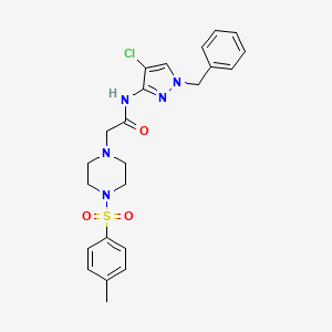molecular formula C23H26ClN5O3S B4652574 N~1~-(1-BENZYL-4-CHLORO-1H-PYRAZOL-3-YL)-2-{4-[(4-METHYLPHENYL)SULFONYL]PIPERAZINO}ACETAMIDE 