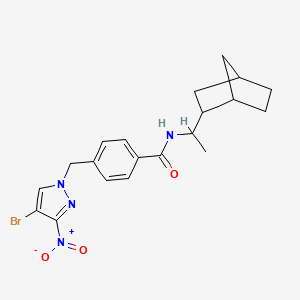 molecular formula C20H23BrN4O3 B4652603 N~1~-(1-BICYCLO[2.2.1]HEPT-2-YLETHYL)-4-[(4-BROMO-3-NITRO-1H-PYRAZOL-1-YL)METHYL]BENZAMIDE 