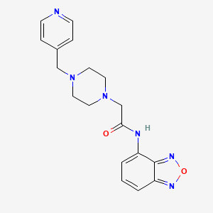 molecular formula C18H20N6O2 B4652925 N~1~-(2,1,3-benzoxadiazol-4-yl)-2-[4-(4-pyridylmethyl)piperazino]acetamide 