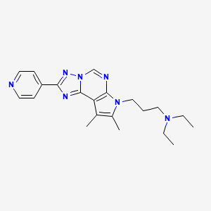 molecular formula C21H27N7 B4652932 N-{3-[8,9-DIMETHYL-2-(4-PYRIDYL)-7H-PYRROLO[3,2-E][1,2,4]TRIAZOLO[1,5-C]PYRIMIDIN-7-YL]PROPYL}-N,N-DIETHYLAMINE 
