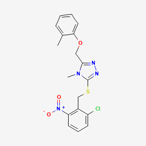 molecular formula C18H17ClN4O3S B4653191 3-[(2-chloro-6-nitrobenzyl)sulfanyl]-4-methyl-5-[(2-methylphenoxy)methyl]-4H-1,2,4-triazole 