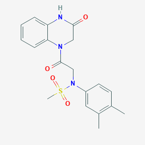 molecular formula C19H21N3O4S B4653212 N-(3,4-dimethylphenyl)-N-[2-oxo-2-(3-oxo-3,4-dihydroquinoxalin-1(2H)-yl)ethyl]methanesulfonamide 