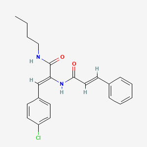 molecular formula C22H23ClN2O2 B4653234 (Z)-N-butyl-3-(4-chlorophenyl)-2-[[(E)-3-phenylprop-2-enoyl]amino]prop-2-enamide 