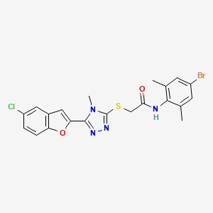 molecular formula C21H18BrClN4O2S B4653254 N-(4-bromo-2,6-dimethylphenyl)-2-{[5-(5-chloro-1-benzofuran-2-yl)-4-methyl-4H-1,2,4-triazol-3-yl]sulfanyl}acetamide 