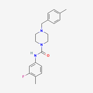 molecular formula C20H24FN3O B4653407 N-(3-fluoro-4-methylphenyl)-4-[(4-methylphenyl)methyl]piperazine-1-carboxamide 