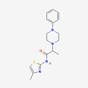 molecular formula C17H22N4OS B4653461 N-(4-methyl-1,3-thiazol-2-yl)-2-(4-phenylpiperazin-1-yl)propanamide 