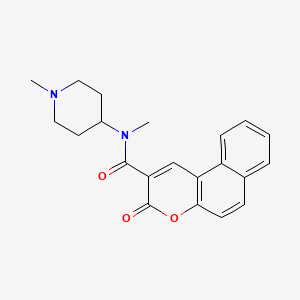 molecular formula C21H22N2O3 B4653500 N-methyl-N-(1-methylpiperidin-4-yl)-3-oxobenzo[f]chromene-2-carboxamide 