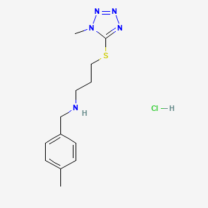 molecular formula C13H20ClN5S B4653638 N-[(4-methylphenyl)methyl]-3-(1-methyltetrazol-5-yl)sulfanylpropan-1-amine;hydrochloride 