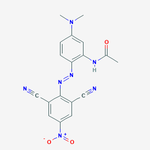 molecular formula C18H15N7O3 B046539 2,6-Dicyano-4-nitro-2'-acetylamino-4'-(dimethylamino)azobenzene CAS No. 115624-70-9