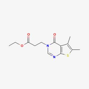 molecular formula C13H16N2O3S B4654177 Ethyl 3-(5,6-dimethyl-4-oxothieno[2,3-d]pyrimidin-3-yl)propanoate 