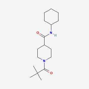 molecular formula C17H30N2O2 B4654213 N-cyclohexyl-1-(2,2-dimethylpropanoyl)piperidine-4-carboxamide 
