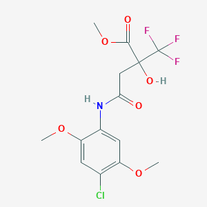 molecular formula C14H15ClF3NO6 B4654231 methyl 4-(4-chloro-2,5-dimethoxyanilino)-2-hydroxy-4-oxo-2-(trifluoromethyl)butanoate 