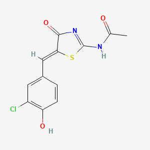 molecular formula C12H9ClN2O3S B4654331 N-[(5Z)-5-(3-chloro-4-hydroxybenzylidene)-4-oxo-4,5-dihydro-1,3-thiazol-2-yl]acetamide 