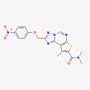 molecular formula C18H16N6O4S B4654343 N~8~,N~8~,9-TRIMETHYL-2-[(4-NITROPHENOXY)METHYL]THIENO[3,2-E][1,2,4]TRIAZOLO[1,5-C]PYRIMIDINE-8-CARBOXAMIDE 