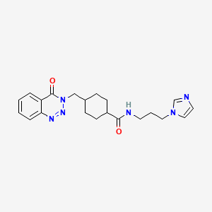 molecular formula C21H26N6O2 B4654354 N-[3-(1H-IMIDAZOL-1-YL)PROPYL]-4-[(4-OXO-3,4-DIHYDRO-1,2,3-BENZOTRIAZIN-3-YL)METHYL]CYCLOHEXANE-1-CARBOXAMIDE 